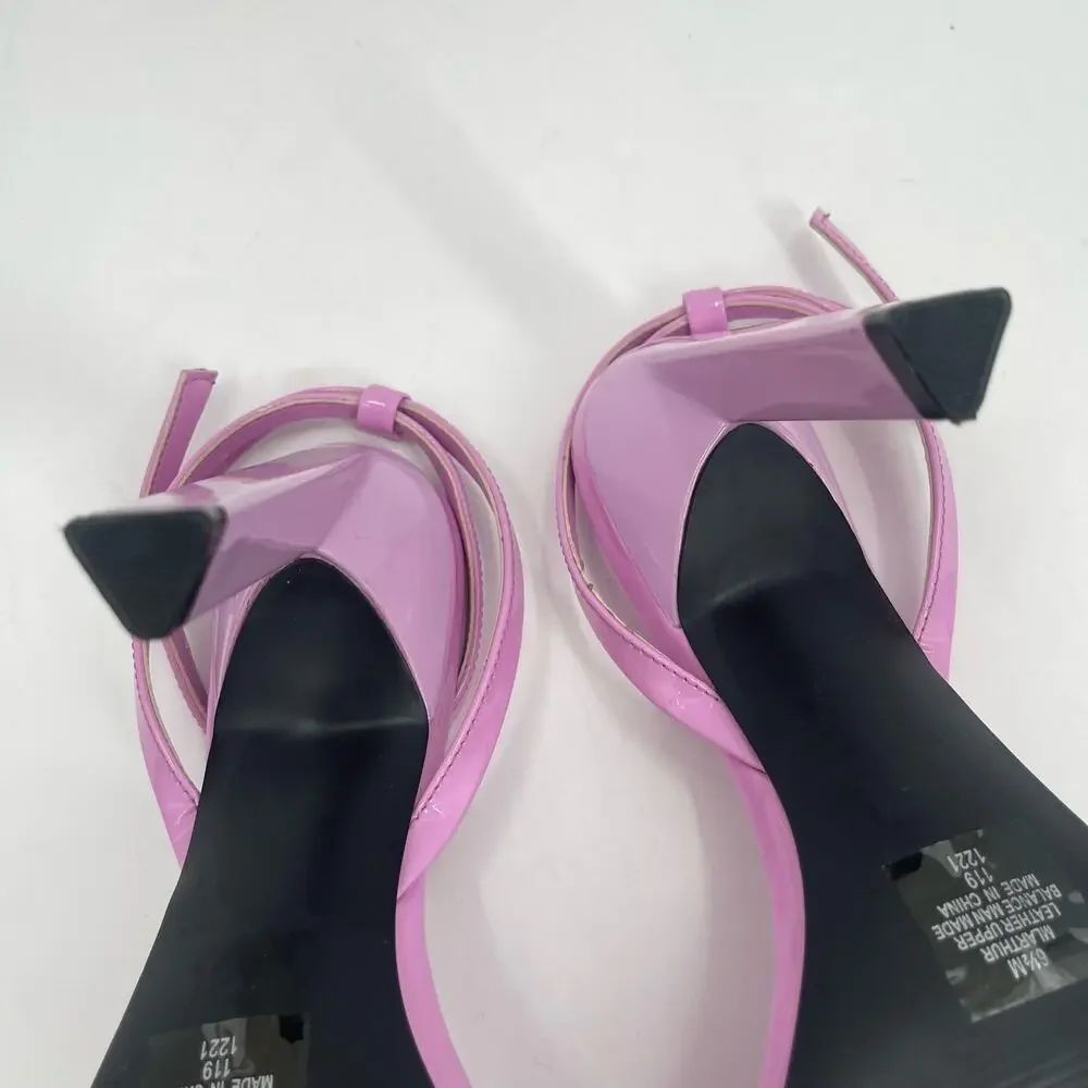 NEW MARC FISHER Arthur Heels Size 6.5 Sandals Patent Leather Ankle Strap Sandal